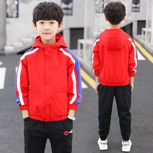 Boy child long sleeve two-piece suit childrens sportswear during the spring and autumn autumn cuhk