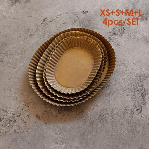 Lace Retro Oval Iron Plate Vintage Serving Tray Handcrafted Floral Rim Plates Kitchen Bread Trays Food Shoot Photography Props