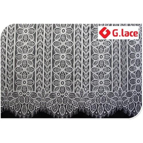 GLace 3M/Lot 150cm width Lace Fabric Pajama eyelash lace Fabric Wedding dress accessories curtain lace TX062