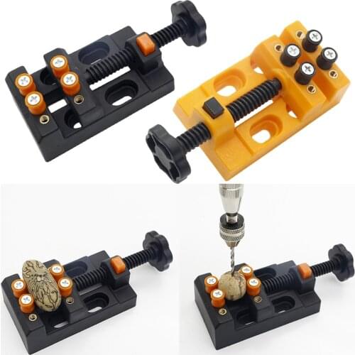 Mini Drill Press Vise Clamp for Jewelry Walnut Watch Seal Stamp Carving Tool