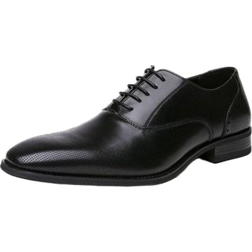 Top Quality Men Shoes Formal Lace-Up Casual Business Office Genuine Leather Oxfords Size 39-45