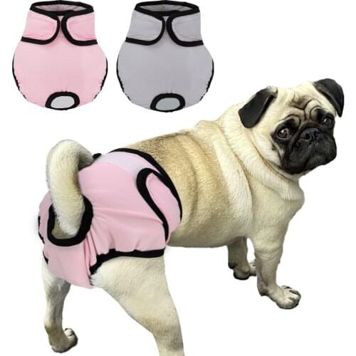 Soft Dog Diapers Physiological Pant Female Dog Shorts Panties Washable XS-XL Girl Dogs Pets Underwear Sanitary Panties Pink Gray