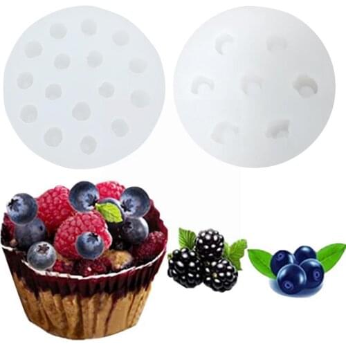 New Blueberry Raspberry Simulation Fruit Silicone Cake Mold Decorating Mold Tools Cake Baking Chocolate Cake Aroma Candle Q7G9