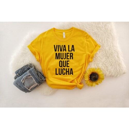Skuggnas New Arrival Viva la Mujer Que Lucha Shirt Latina Shirt Latina Feminist Funny spanish shirts Latina shirts drop ship