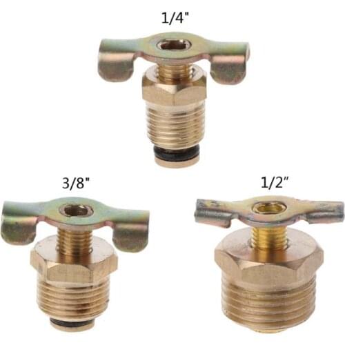 New NPT 1/4" 3/8" 1/2"Solid Brass Compressor Air Tank Port Fittings Drain Valve