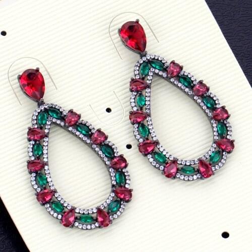 TIRIM Trendy Colorful Dangle Earring for Women Cubic Zirconia Jelwery Party Wedding Prom Womens Earing Fashion 2020 Multi Color