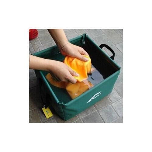 Ryder outdoor portable lavendered square wash basin camping folding laundry tub Large 15l