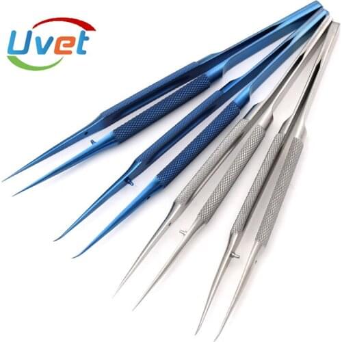 Uvet 10pcs Titanium alloy tweezers mobile phone repair 0.15mm 14cm fine tip lengthened hardened microscope tweezers