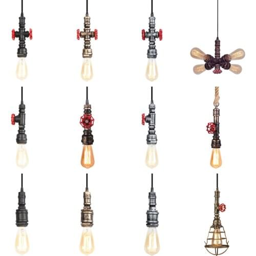 Loft Retro Industrial Pendant Light Vintage Steampunk Water Pipe Pendant Lamp for Home Bar Restaurant kitchen living Room Decor