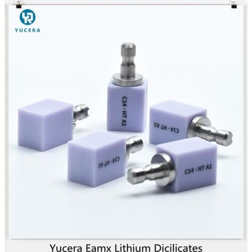 Yucera 5 pieces C14-LT Lithium Dislicate Blocks and Glass Ceramic for Dental Lab CAD/CAM and Sirona Roland and Imes-icore