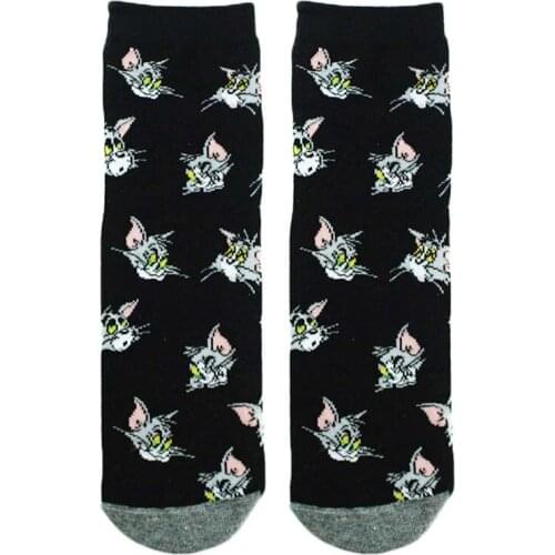 Funny Straight Cotton Bean Socks Chocolate Beer Cheese Jerry Space Dachshund Cat Love Skeleton Skull Skateboard Doughnut Steak