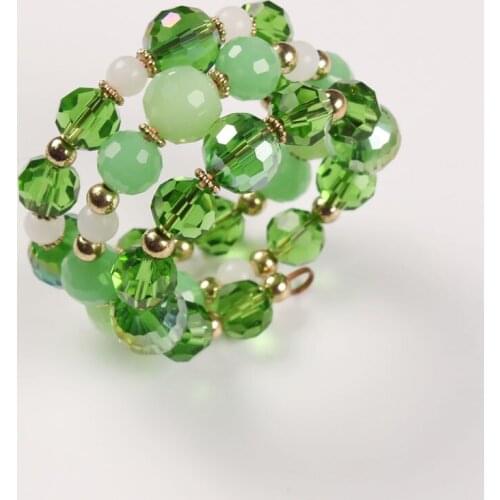 Beaded crystal green handmade beaded napkin ring table setting decorations suitable for reception wedding banquet party