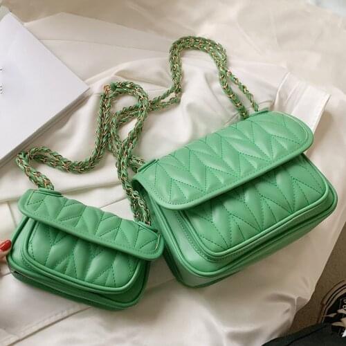 Womens Shoulder Bag Luxury Brand Design Flap Metal Chain Crossbody Bags For Women Tote Bag Green Shoulder Satchels