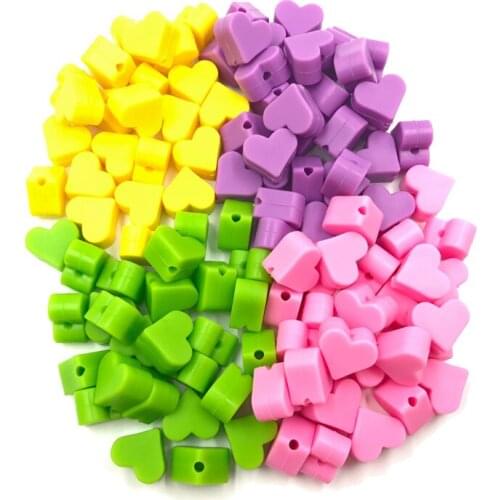 Silicone Beads Heart Shape 10pcs 15mm Food Grade Teether BPA Free Ecofriendly Beads Bracelet DIY Jewelry Baby Teether