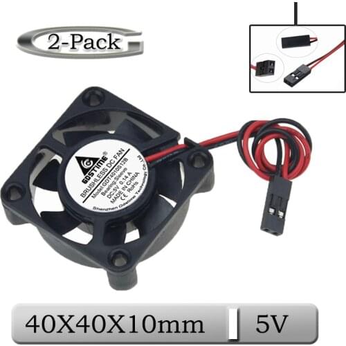 2 Pcs Gdstime 5V 40mm 40x40x10mm Brushless DC Exhaust Cooling Fan 4010S 4cm 40mm x 10mm Mini Dupont Connector Cooler