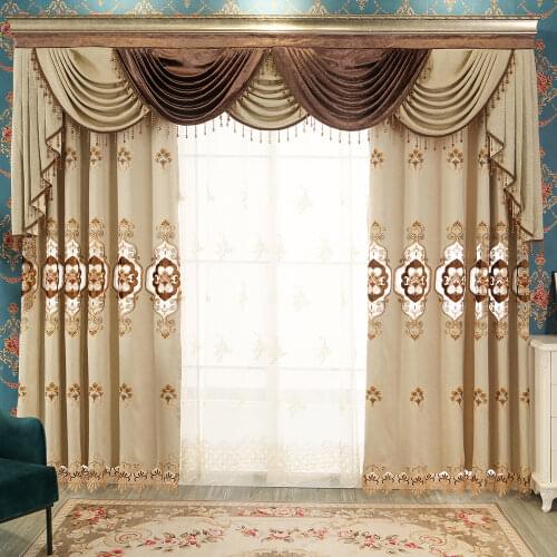 2021 Light Luxury European Style Printed Blackout Curtain Finished Product Customization Curtains for Living Dining Room Bedroom