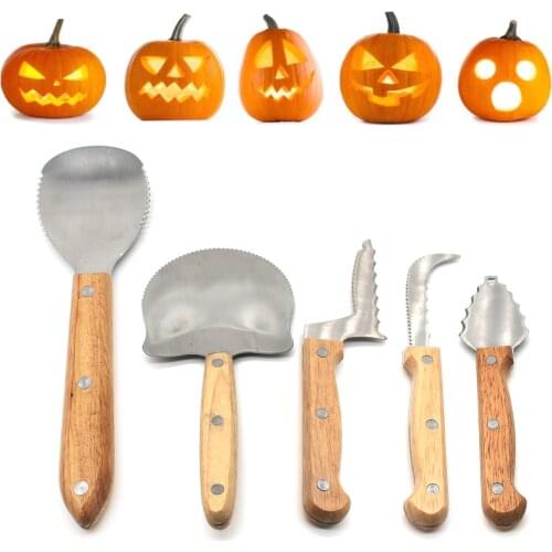 5 PCS Pumpkin Carving Kit for Halloween Jack-O-Lanterns Cutting Sculpting Tools Stainless Steel Carve Sculpt Tools Set