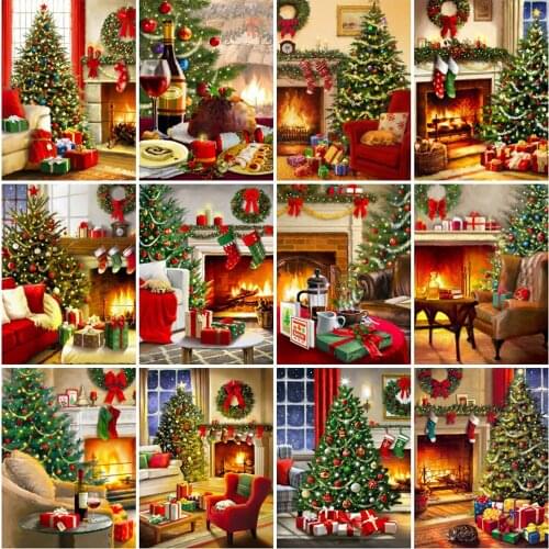 5D Diy Square Diamond Embroidery New Year Merry Christmas Diamond Wall Painting Cross Stitch Home Decoration Room Acrylic Crafts