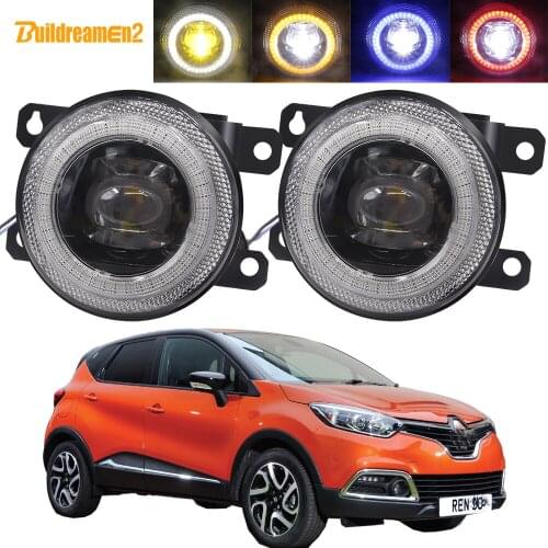 Car LED Lens Fog Light Assembly Angel Eye DRL Daytime Running Lamp 30W 8000LM 12V For Renault Captur 2013 2014 2015 2016 2017