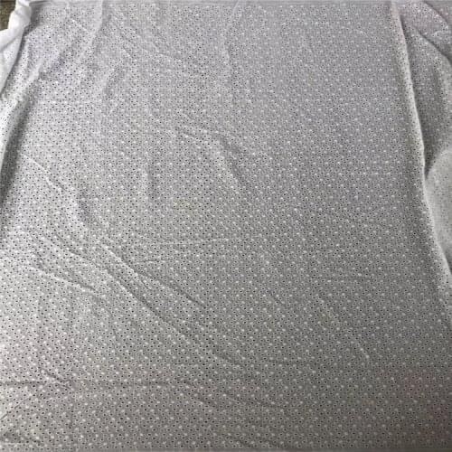 White Spot Pattern Hollow Lace Cloth Embroidered Womens Summer Cotton Cloth Hollow Lace Fabric