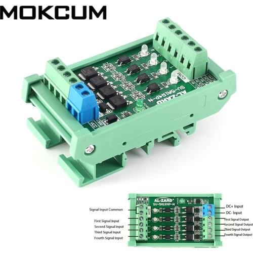 DC 3.3V 4-Channel PLC Amplifier Optical Isolator NPN Output Signal Converter Board