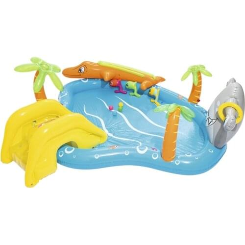 110'' Inflatable Sea Life Swimming Pool Play Center For Kids Summer Water Swim Game Garden Outdoor Ground Fun Raft