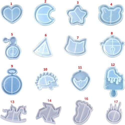 DIY Handmade Crystal Epoxy Silicone Mold UV Jewelry Pendant Resin Molds Making Crafts Tools Quicksand Star Moon Cat Model Mould