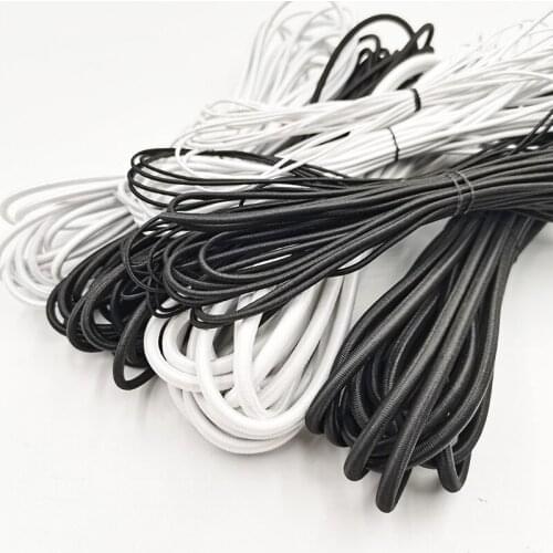 1-5MM 5Meter Round Strong Elastic Sewing Black White Elactic Band Fiat Rubber Band Clothing Sewing Handicraft Accessories