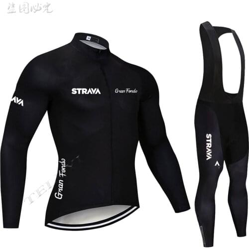 STRAVA team Long Sleeve Cycling Jersey Mens Mountain Bicycle Cycling Clothing Ropa Ciclismo Racing Bike Clothes Sportswear