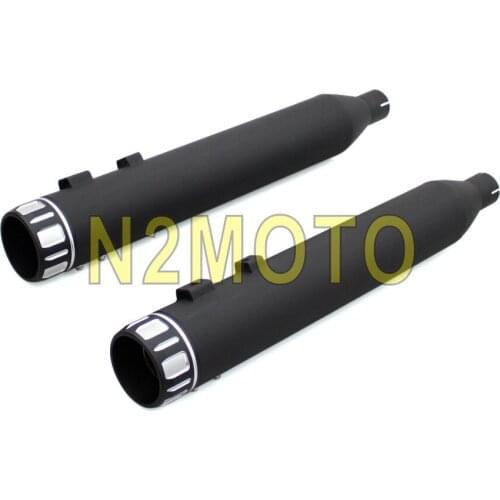 Motorcycle Black Bagger 4" Roaring Series Barrel Slip On Exhaust Muffler Silencer Pipe for Harley Touring 1995-2016