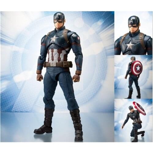 Disney Marvel Toys 16CM Avengers Infinity War Captain America PVC Action Figure Doll Model Toy Childrens Birthday Gift