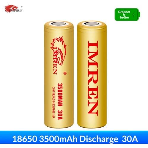 IMREN 18650 3.7V 3500mAh 30A 100% New Original Lithium Rechargeable Battery For Flashlight Drone Headlamps RC Cars Batteries