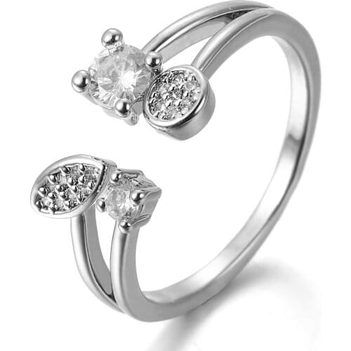 Cubic Zirconia Rings Women Rings Fashion Simple Irregular Adjustable Wedding Ring Give Girlfriend Birthday Gift Jewelry