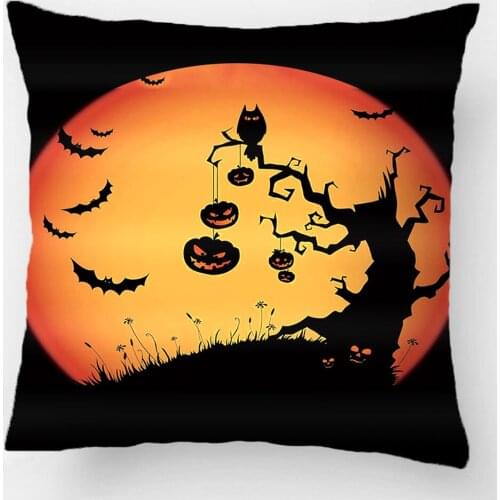 Bat And Pumpkins Halloween Throw Pillow Case Decorative Cushion Cover Pillowcase Customize Gift By Lvsure For Car Sofa Seat