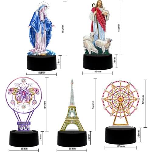 New Design 7 Colors Available Table Lamp LED 5D Diamond Painting Light Diamond Mosaic Embroidery Cross Stitch Animal Home Decor
