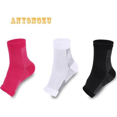 Nylon Protect Foot Angel Anti Fatigue Compression Foot Sleeve Socks Sweat-absorbent Breathable Men And Woemn Socks 5pair/lot