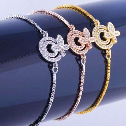 2017 latest DIY girl birthday gift pendant infinite charm round butterfly bracelet jewelry