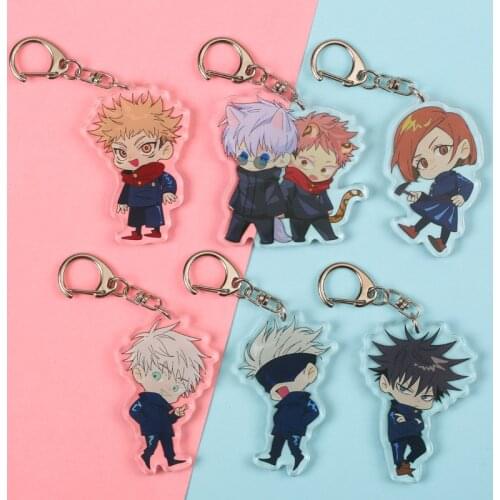 2021 New Fashion Jujutsu Kaisen Yuji Itadori Kugisaki Nobara Acrylic Keychain Key Rings Badge Fine Jewelry