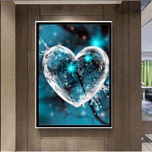 New hot 5D DIY diamante pintura punto de cruz azul amor corazón cristal redondo cuadrado rhinestone mosaico decoración regalo