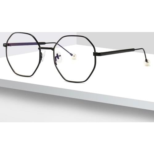 Hot New Pearl Reading Glasses Flat Men And Women Anti-Blue Light Goggles Metal Trend Glasses Frame With Myopia Glasses Frame