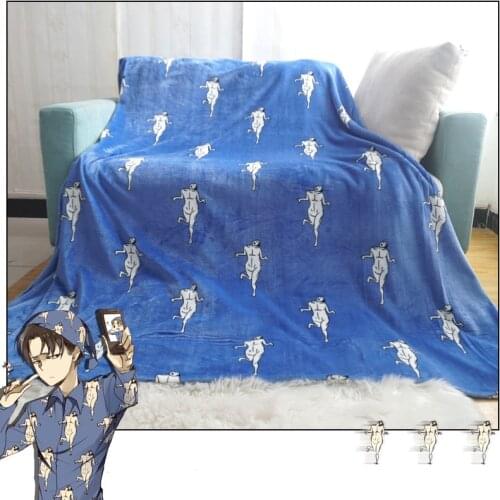 Anime Attack On Titan Blanket Sofa Bedding Soft Warm Plush Coral Fleece Blanket Quilt Rug Levi Ackerman Blanket Rug Rivaille