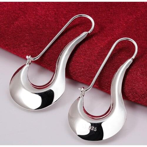 Popular E338 silver color earrings new arrival earrings jewelry silver color earrings top quality fashion women silver earring
