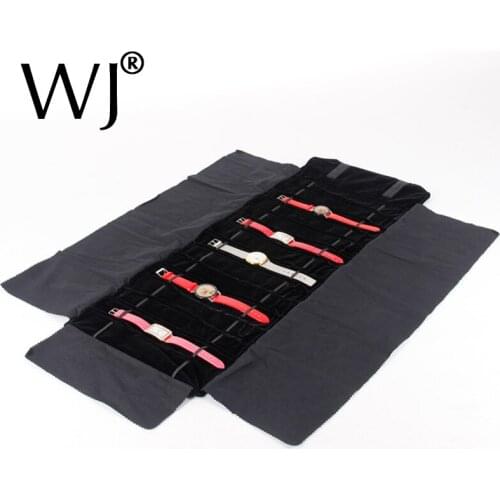 Portable Watch Bracelet Jewellery Roll Up Bag Thick Velvet Package Jewelry Display Holder Stand for Wrist WatchTravel Protector
