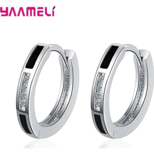 Real 925 Sterling Silver Minimalist Bohemian Round Ear Buckle for Women Punk Unisex Rock Hoop Earring Jewelry Accessories
