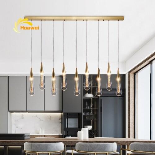 Nordic Luxury Crystal Pendant Lights Lighting Restaurant Staircase Living Room Decoration Pendant Lamp for Home Hanging Lamp
