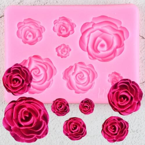 Rose Flower Silicone Molds Cake Chocolate Mold Wedding Cupcake Topper Fondant Cake Decorating Tools Candy Resin Clay Soap Moulds