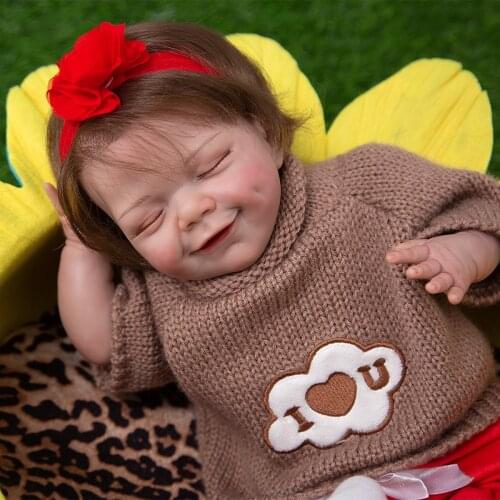 50 CM Silicone Reborn Baby Toddler Dolls Rooted Fiber Hair Cloth Body Handmade Exquisite Sweater Suit For Childrens Day Gifts