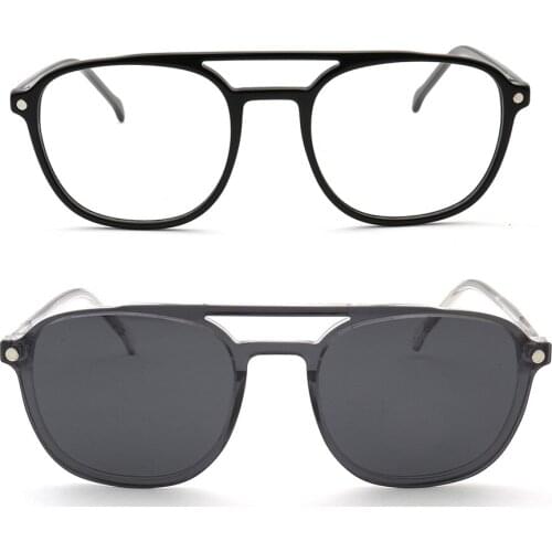 Women Polarized Sunglasses Fashion Round 2 in 1 Magnetic Clip On Sunglasses Men Retro Antiblue Eyeglass Frame Night Vision clips