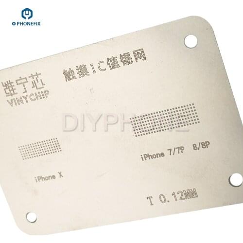 High quality 2-IN-1 BGA Reballing Stencil Solder Template for iPhone 7 7P 8 8P X Screen Touch IC BGA Reballing Stencil Template