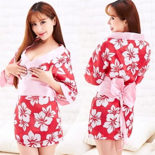 Japanese Style Gilr Kimono Dress Women Gesia Costume Floral Bow Tie Traditional Japan Clothing Haori Home Wear Pajamas Party